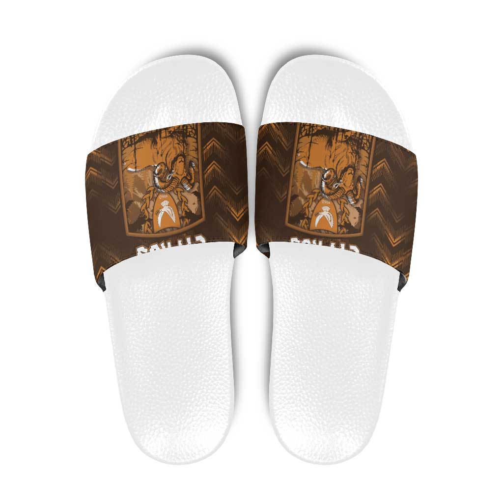 Cyprus Slide Sandals The Cypriot Mouflon With Coat Of Arms DT05