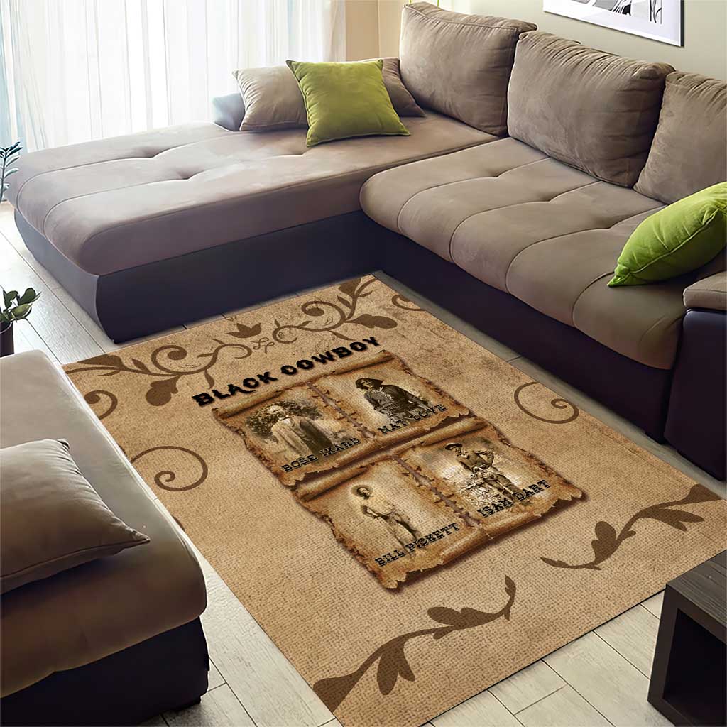 Black Cowboy Area Rug African American Black History Western Grunge DT05