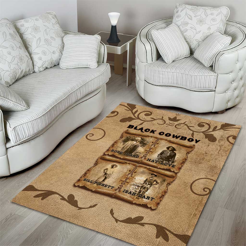 Black Cowboy Area Rug African American Black History Western Grunge DT05