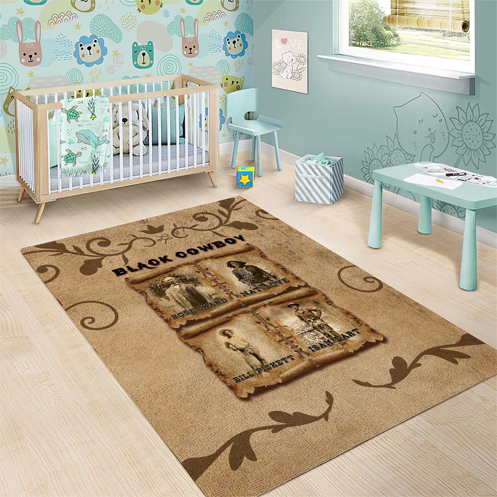 Black Cowboy Area Rug African American Black History Western Grunge DT05