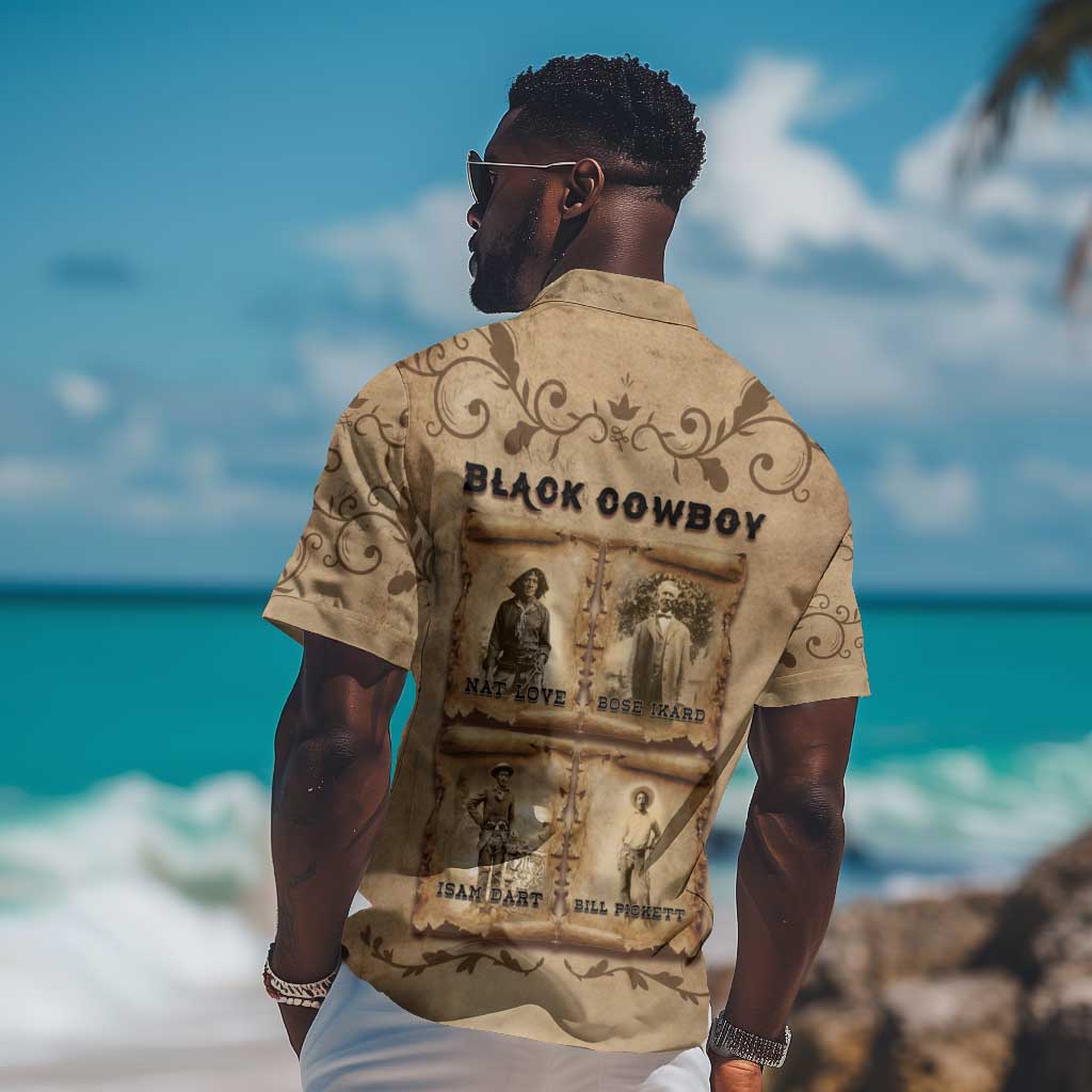 Black Cowboy Hawaiian Shirt African American Black History Western Grunge DT05