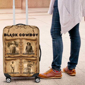 Black Cowboy Luggage Cover Melanin Black History Western Grunge DT05