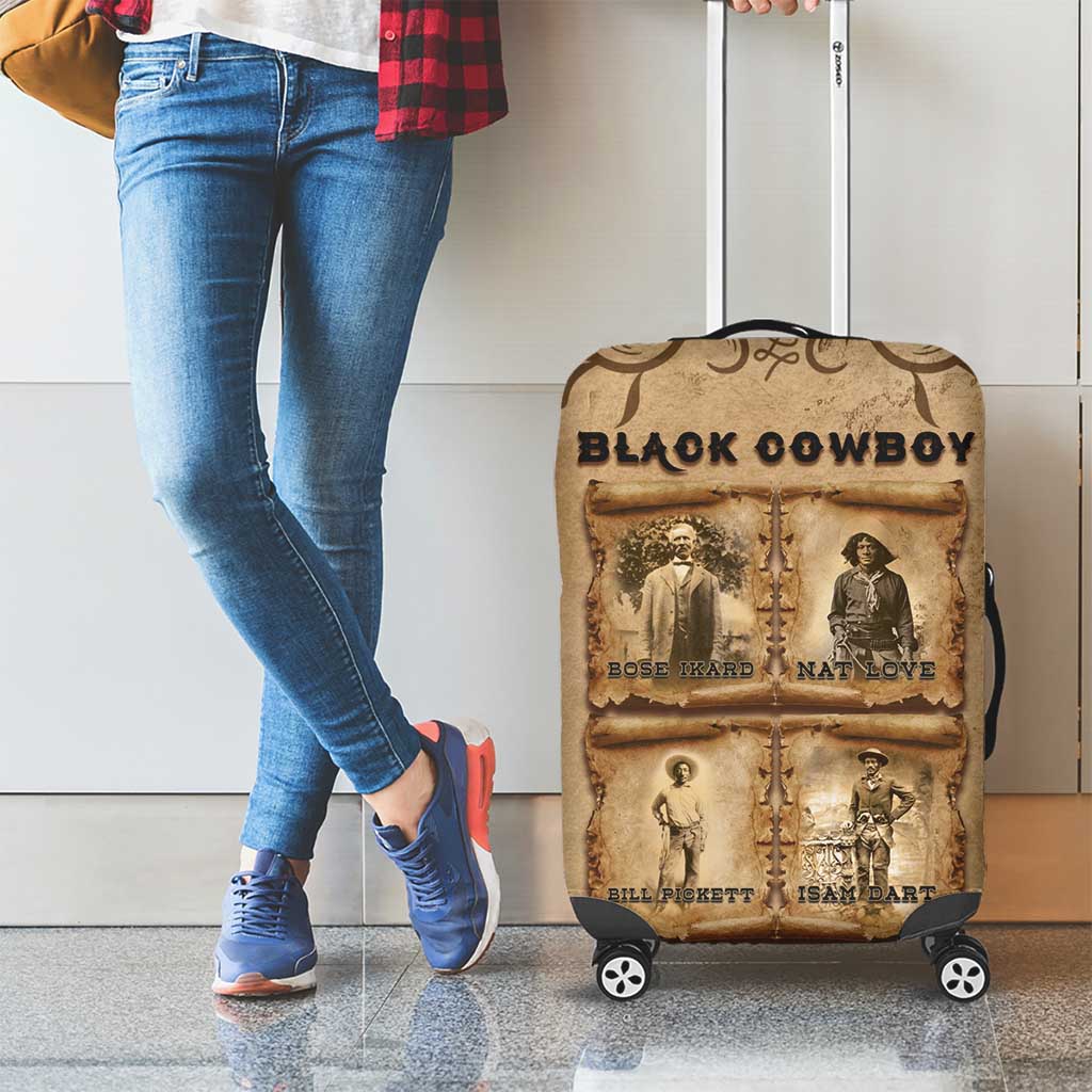 Black Cowboy Luggage Cover Melanin Black History Western Grunge DT05