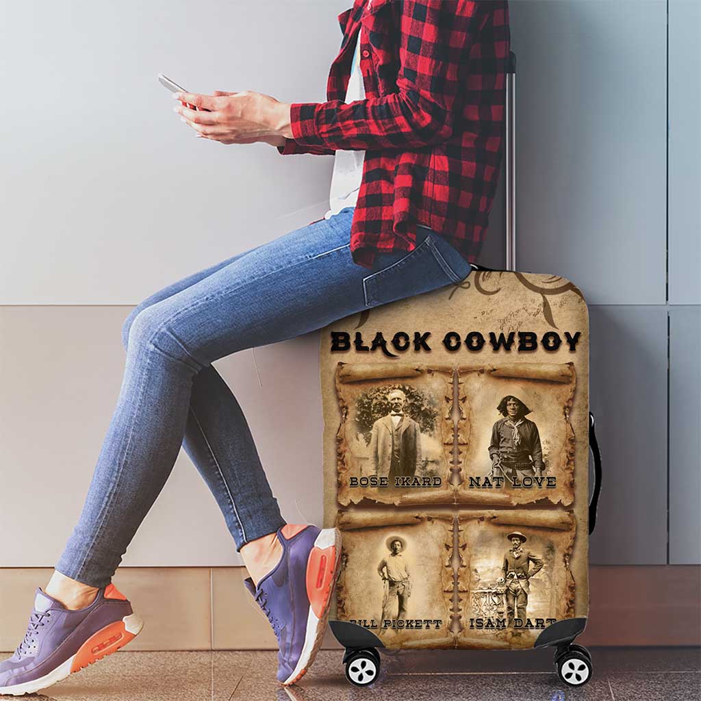 Black Cowboy Luggage Cover Melanin Black History Western Grunge DT05