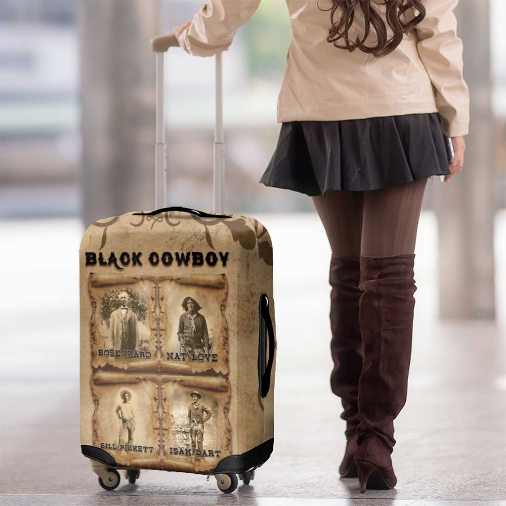 Black Cowboy Luggage Cover Melanin Black History Western Grunge DT05