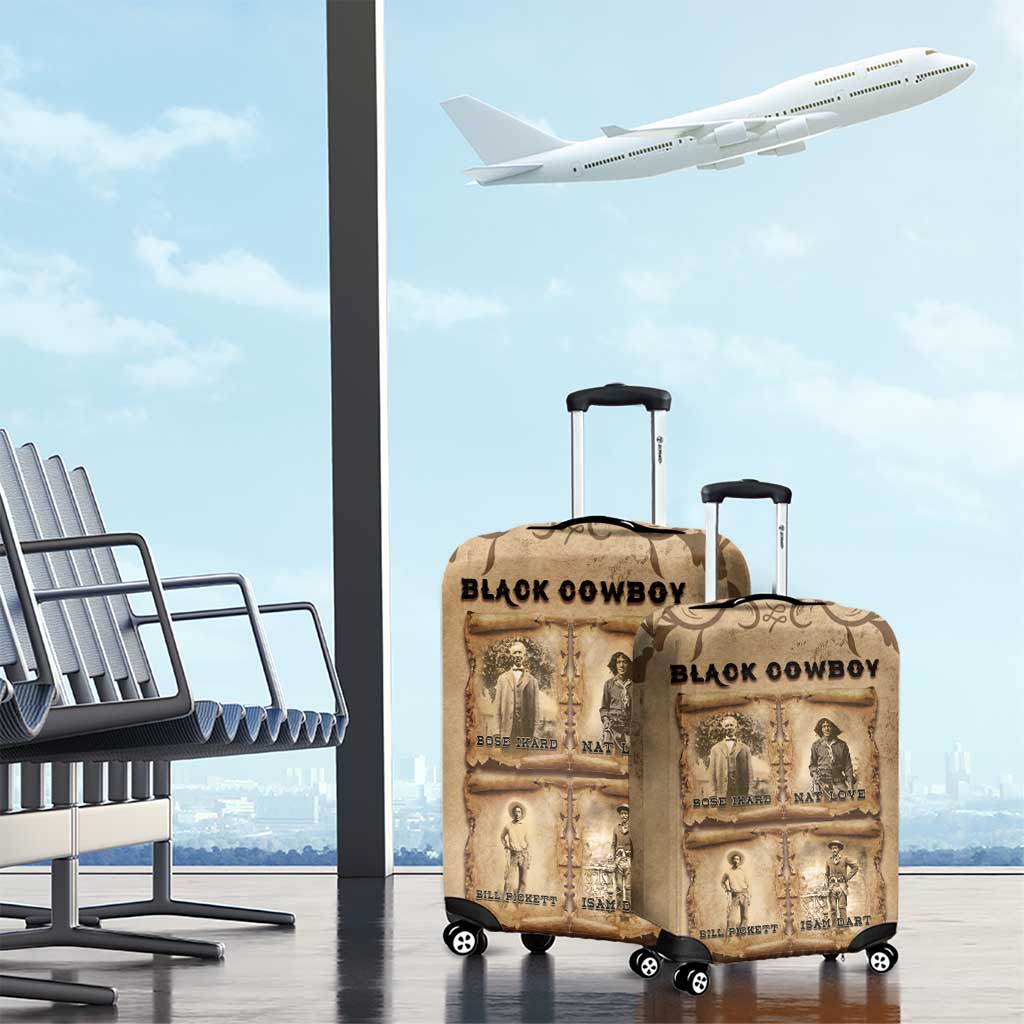 Black Cowboy Luggage Cover Melanin Black History Western Grunge DT05