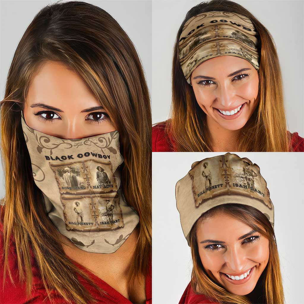 Black Cowboy Neck Gaiter Melanin Black History Western Grunge DT05