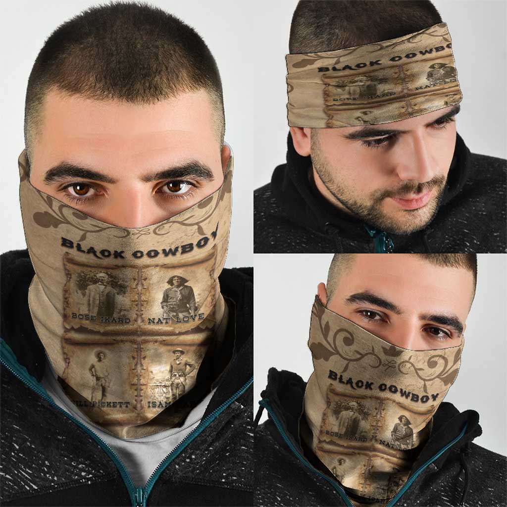 Black Cowboy Neck Gaiter Melanin Black History Western Grunge DT05