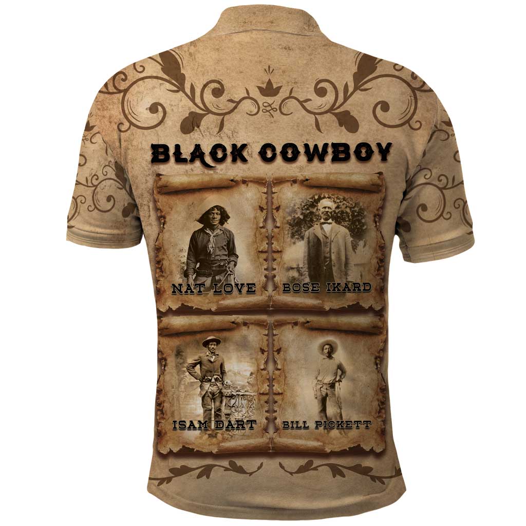 Black Cowboy Polo Shirt Melanin Black History Western Grunge DT05
