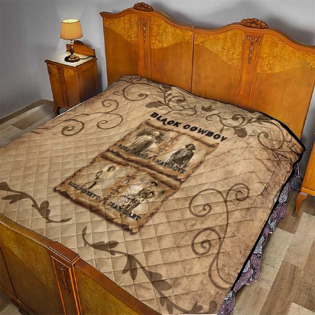 Black Cowboy Quilt African American Black History Western Grunge DT05