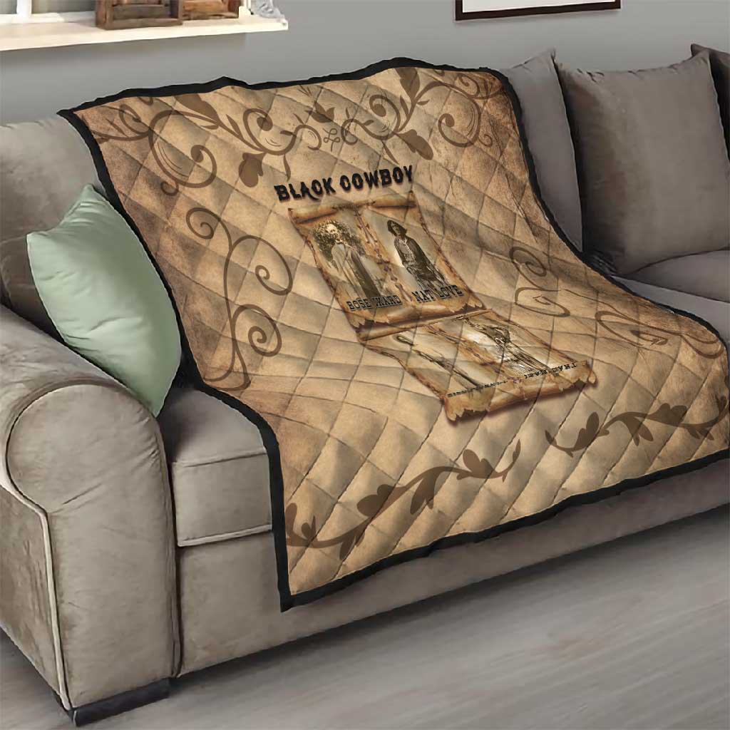 Black Cowboy Quilt African American Black History Western Grunge DT05