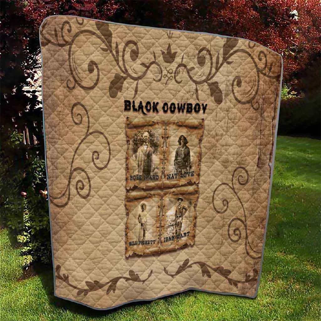 Black Cowboy Quilt African American Black History Western Grunge DT05