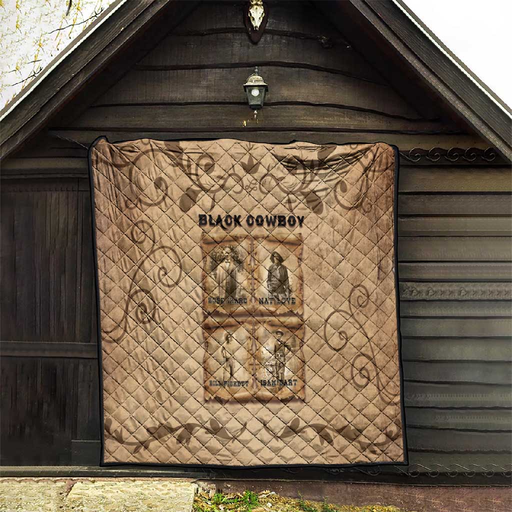 Black Cowboy Quilt African American Black History Western Grunge DT05