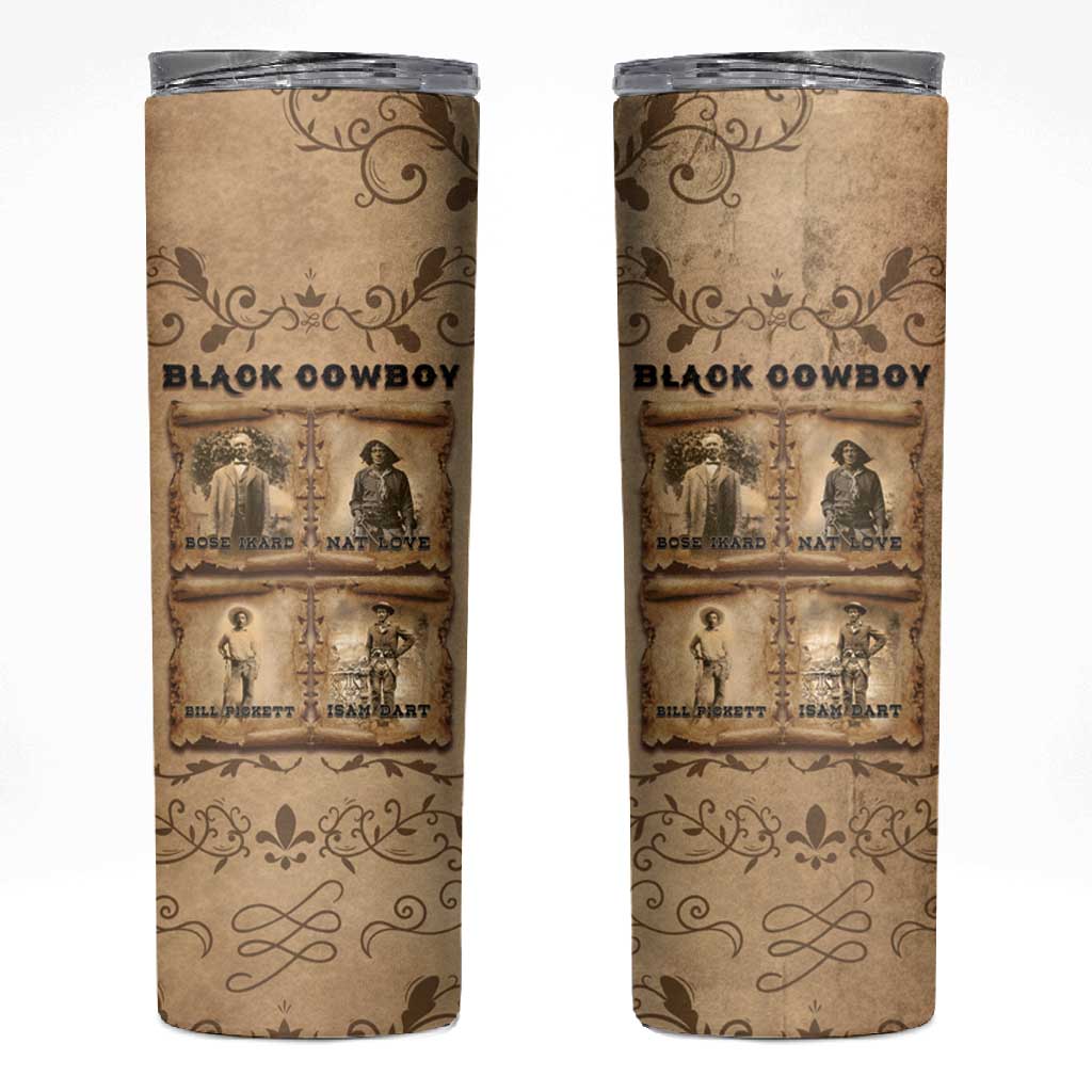 Black Cowboy Skinny Tumbler African American Black History Western Grunge DT05