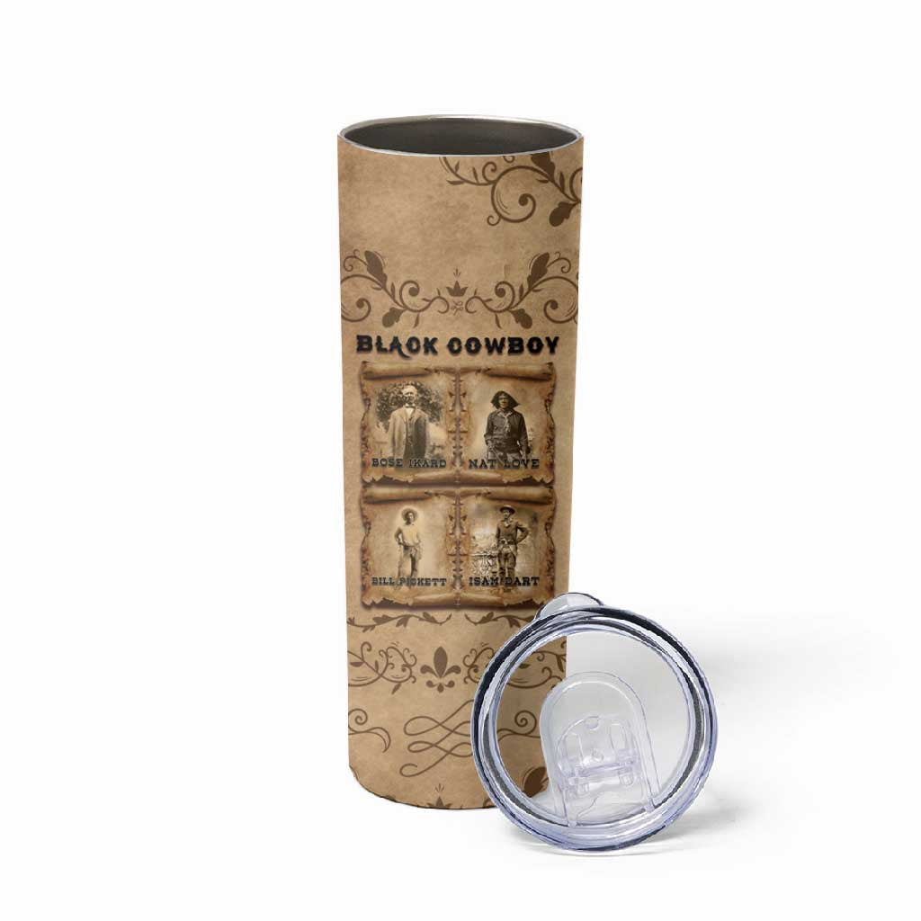 Black Cowboy Skinny Tumbler African American Black History Western Grunge DT05