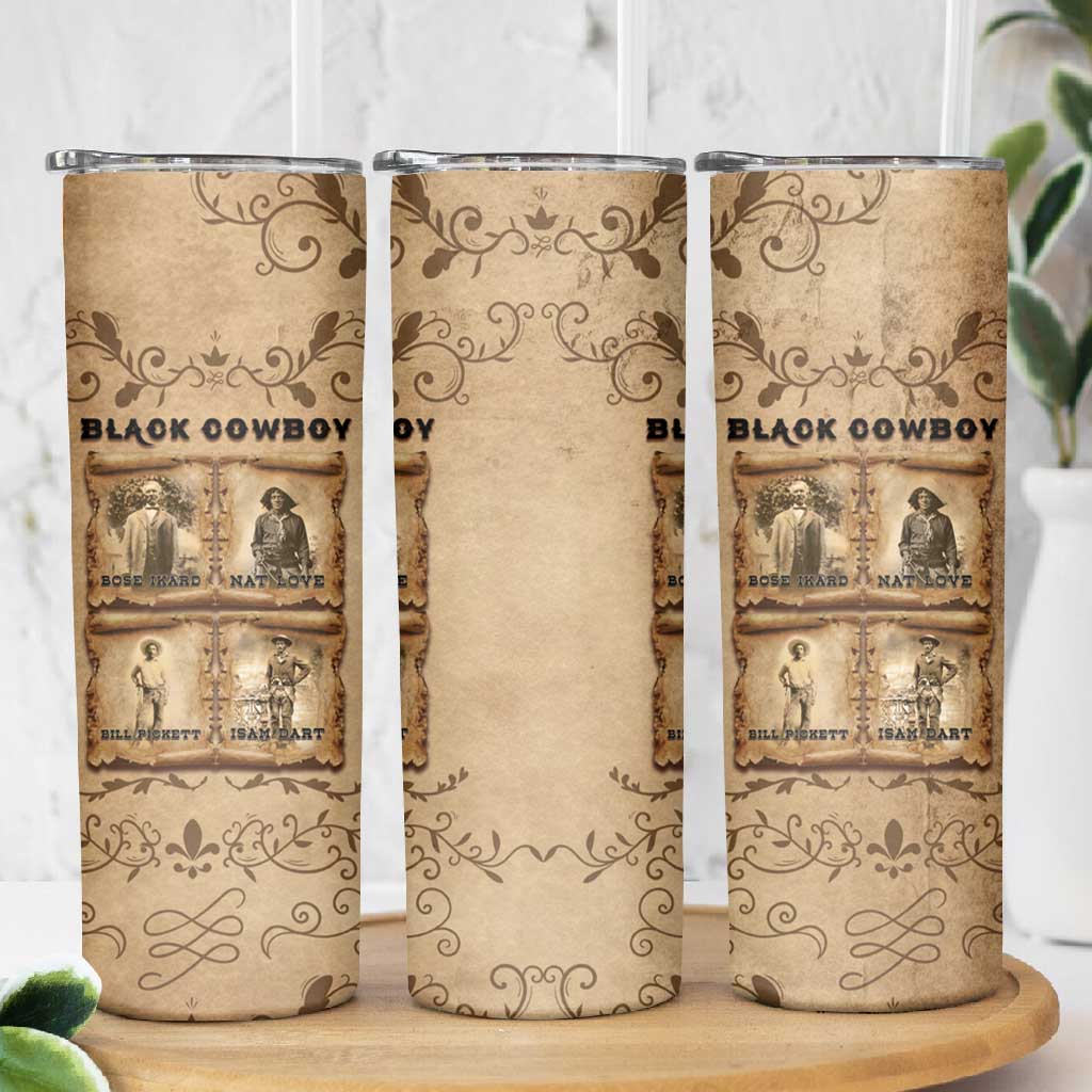 Black Cowboy Skinny Tumbler African American Black History Western Grunge DT05