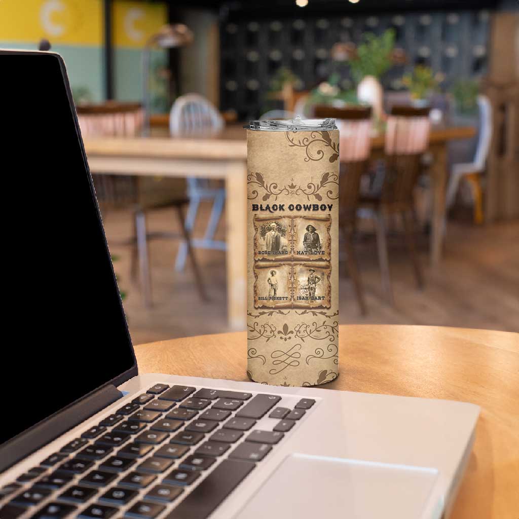 Black Cowboy Skinny Tumbler African American Black History Western Grunge DT05