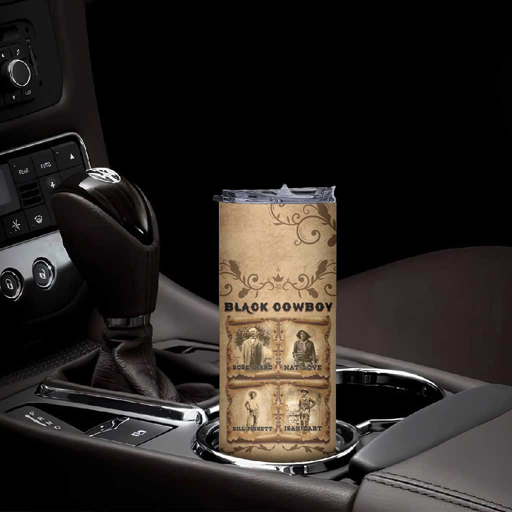 Black Cowboy Skinny Tumbler African American Black History Western Grunge DT05