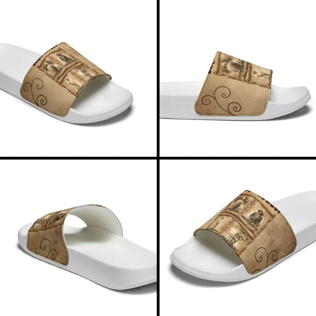Black Cowboy Slide Sandals Melanin Black History Western Grunge DT05