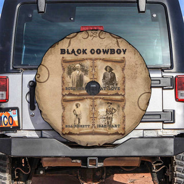 Black Cowboy Spare Tire Cover Melanin Black History Western Grunge DT05