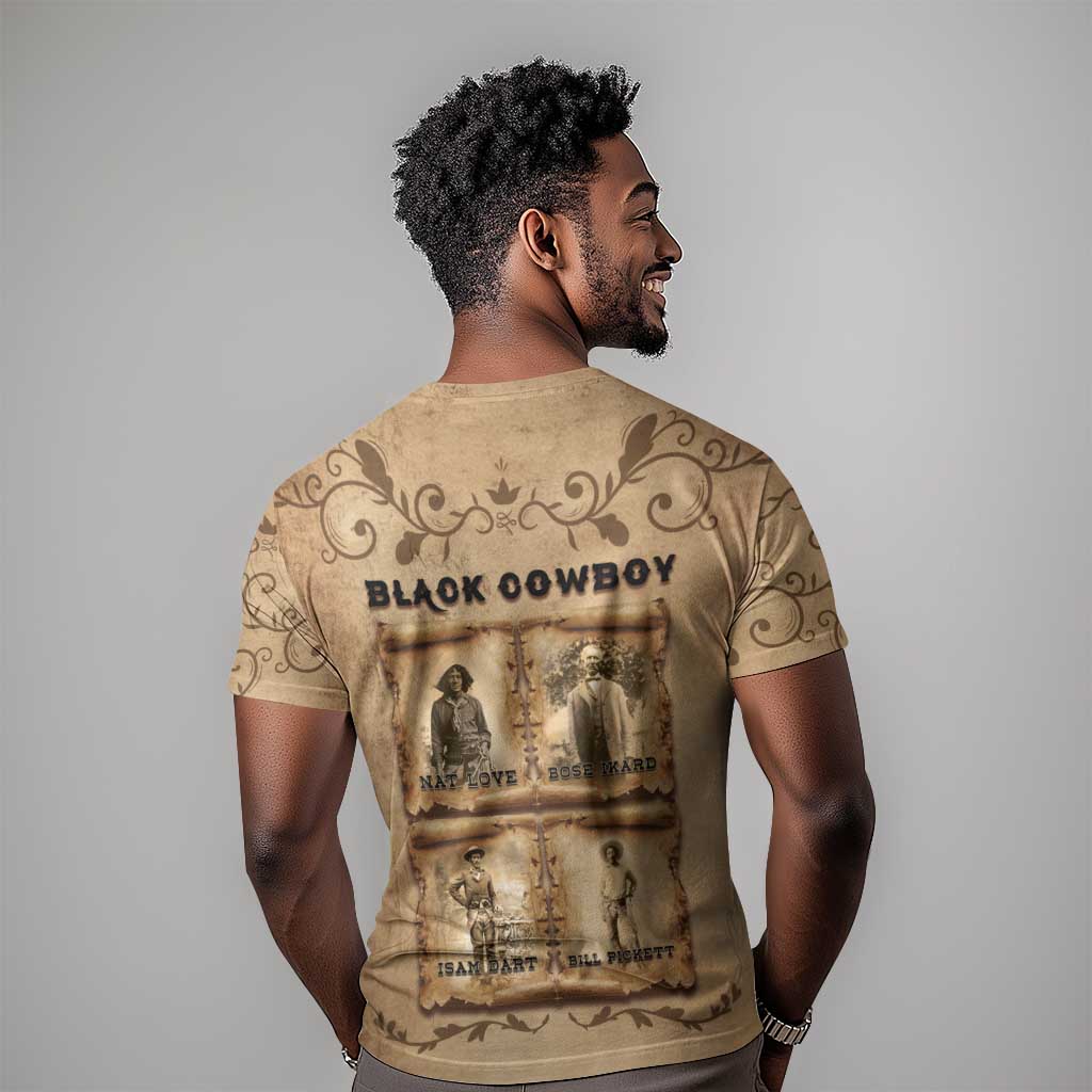 Black Cowboy T shirt African American Black History Western Grunge DT05