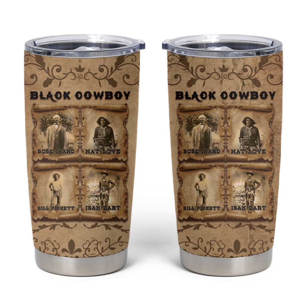 Black Cowboy Tumbler Cup African American Black History Western Grunge DT05
