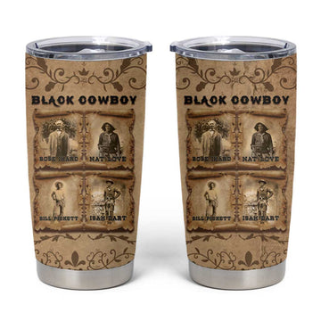 Black Cowboy Tumbler Cup African American Black History Western Grunge DT05
