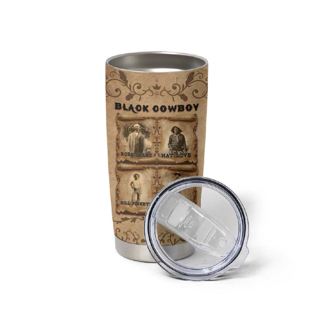 Black Cowboy Tumbler Cup African American Black History Western Grunge DT05