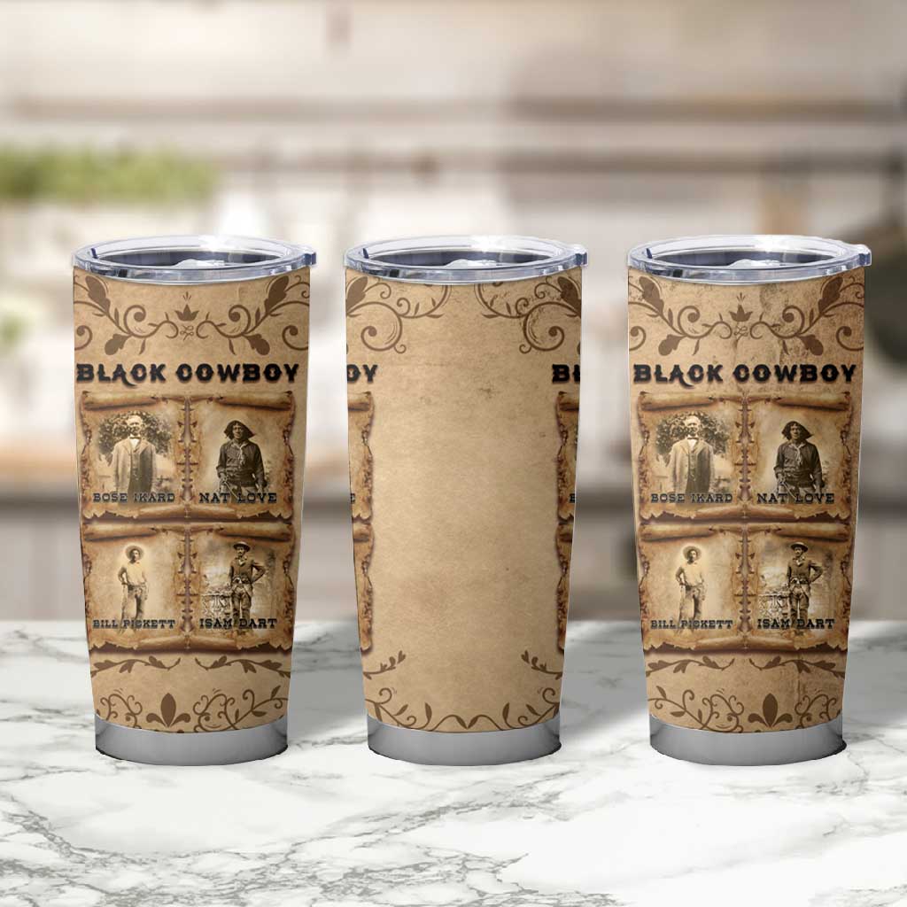 Black Cowboy Tumbler Cup African American Black History Western Grunge DT05