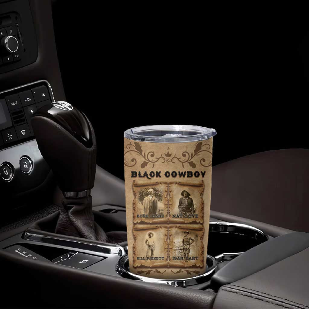 Black Cowboy Tumbler Cup African American Black History Western Grunge DT05