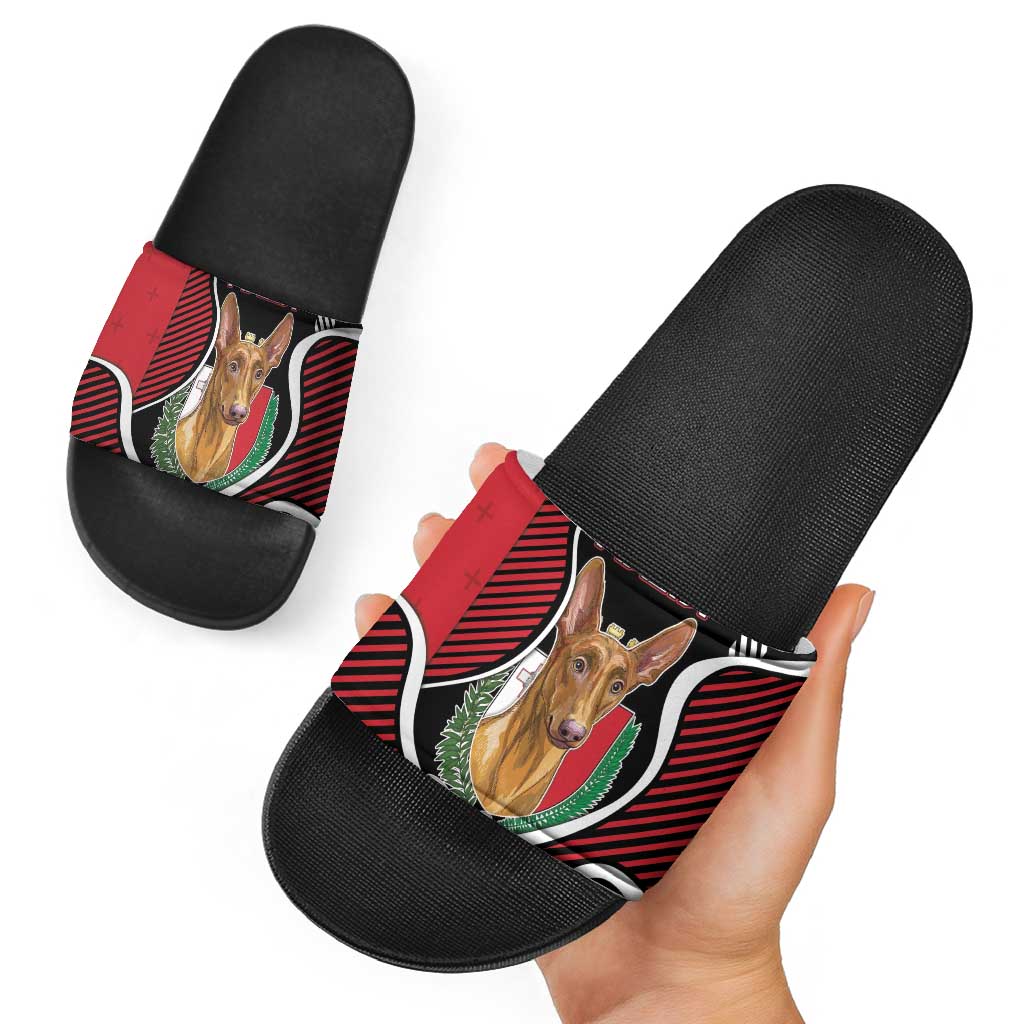 Malta Slide Sandals Pharaoh Hound In Coat Of Arms DT05