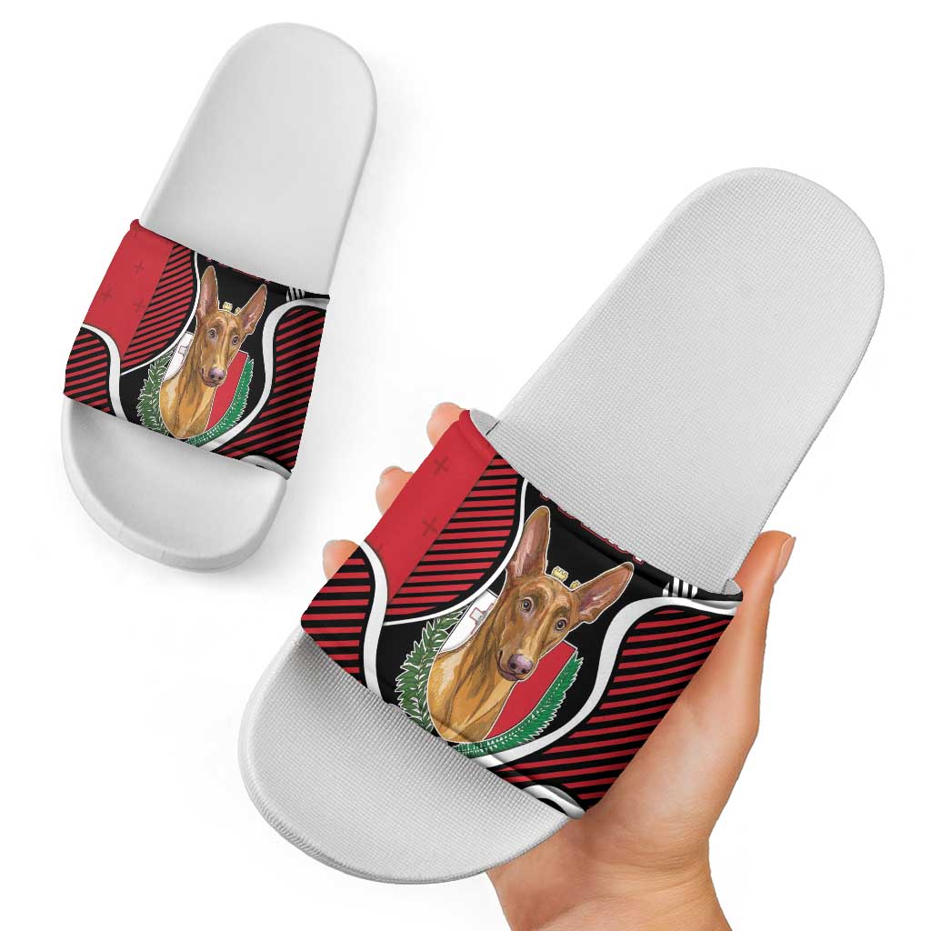 Malta Slide Sandals Pharaoh Hound In Coat Of Arms DT05
