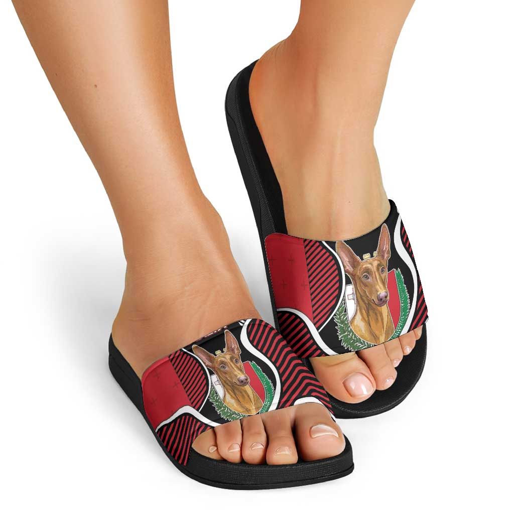 Malta Slide Sandals Pharaoh Hound In Coat Of Arms DT05