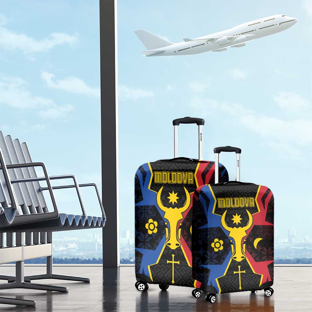 Moldova Luggage Cover The Aurochs Symbol With Patterns DT05