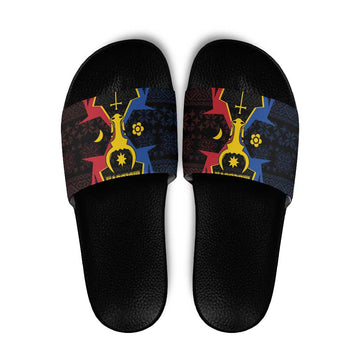 Moldova Slide Sandals The Aurochs Symbol With Patterns DT05