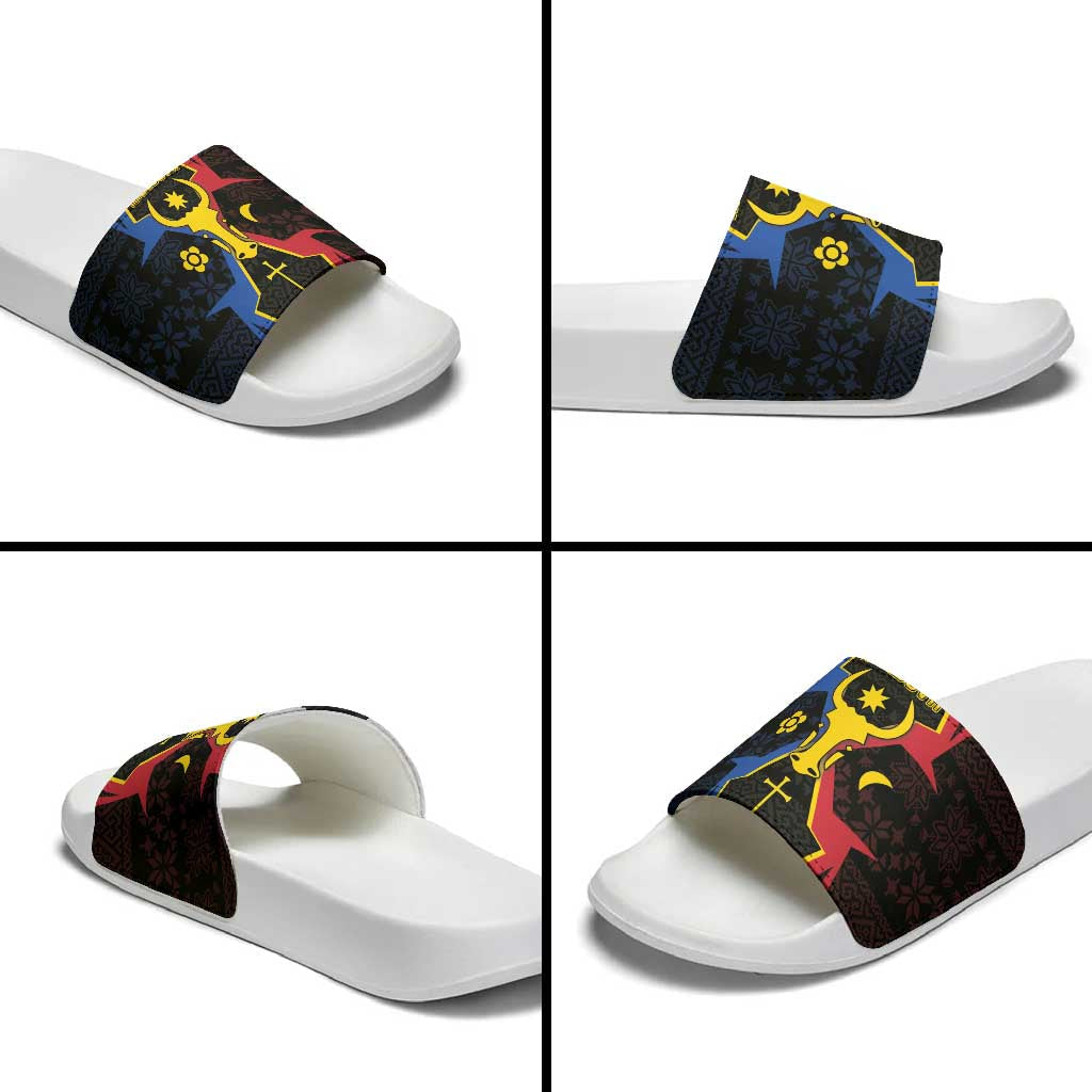 Moldova Slide Sandals The Aurochs Symbol With Patterns DT05
