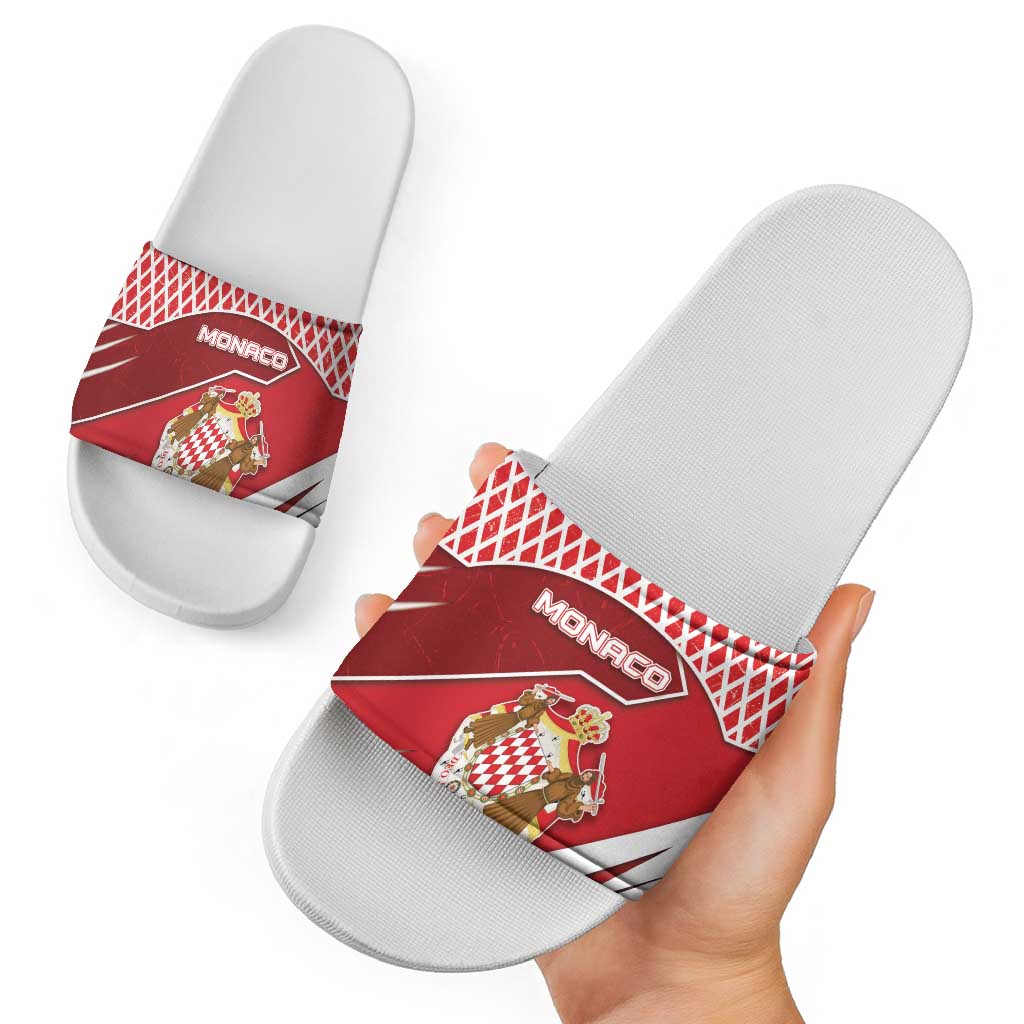 Monaco Slide Sandals Coat Of Arms Unique Style DT05
