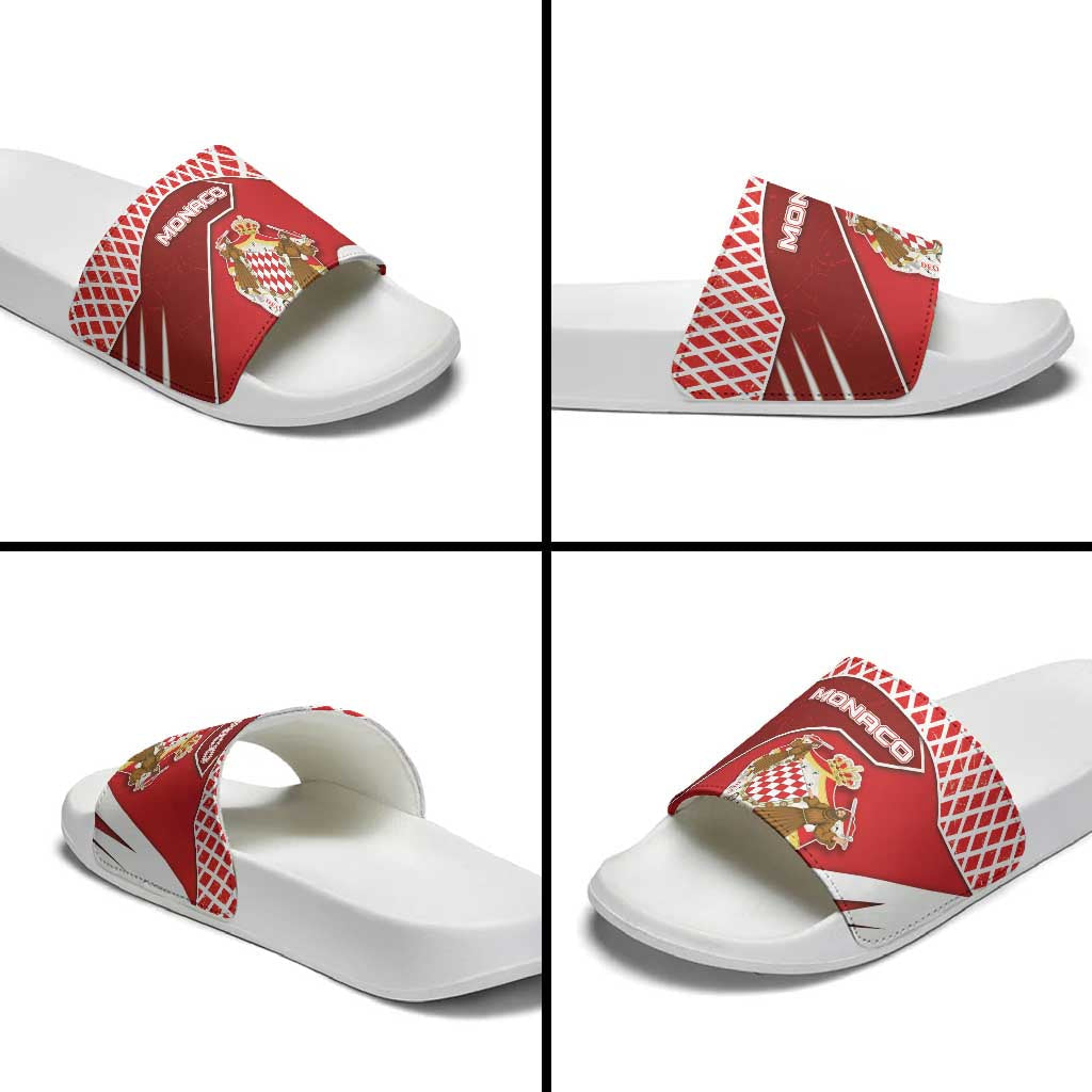 Monaco Slide Sandals Coat Of Arms Unique Style DT05