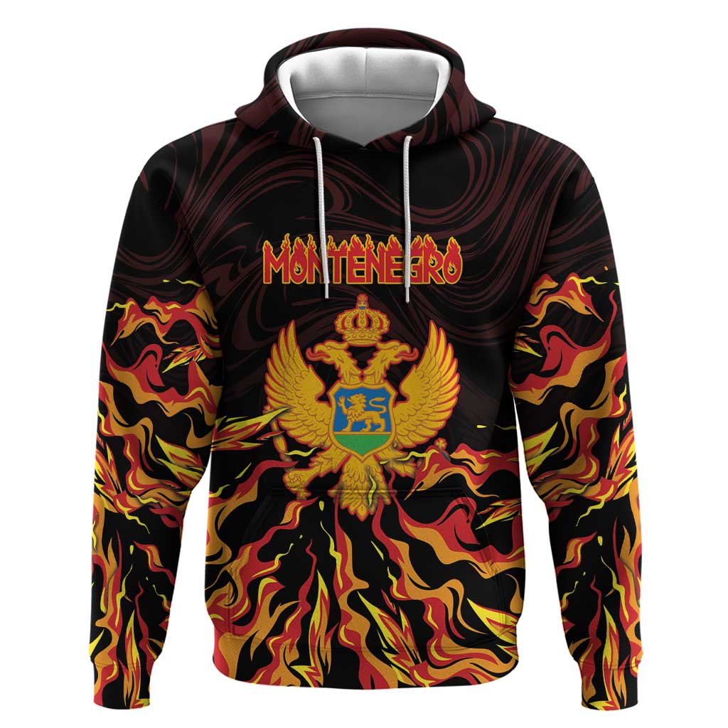Personalized Montenegro Hoodie Coat Of Arms Fire Style DT05