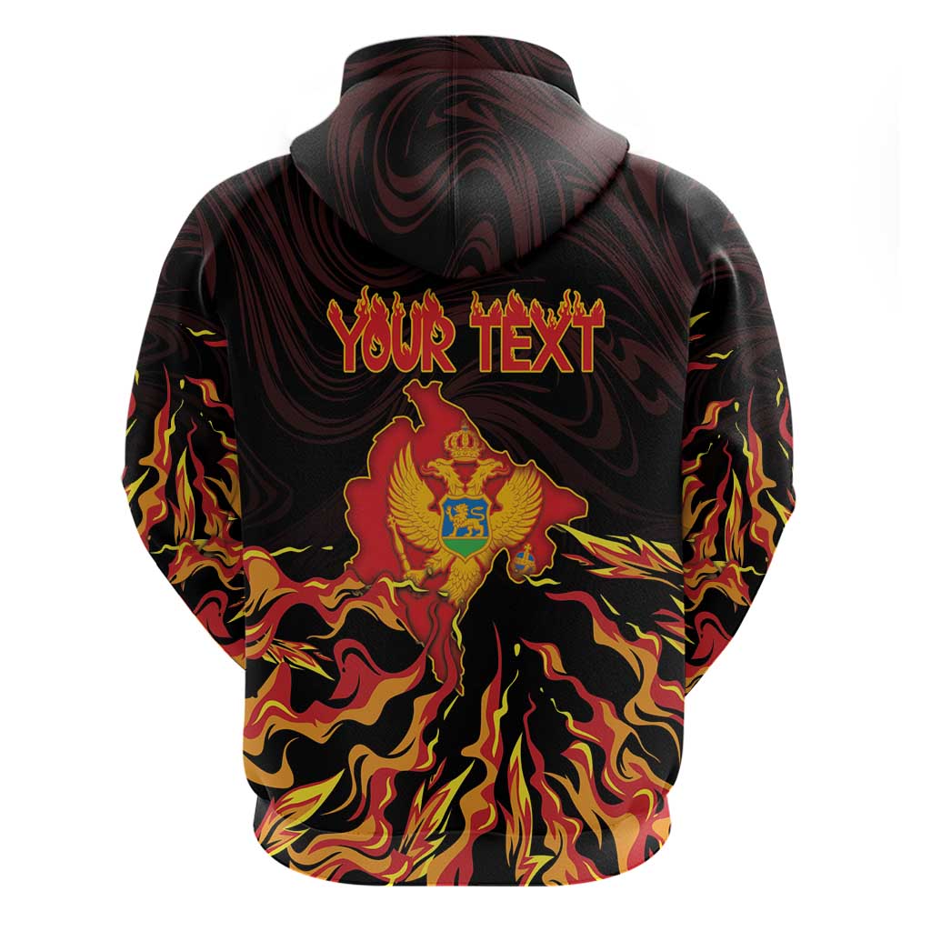 Personalized Montenegro Hoodie Coat Of Arms Fire Style DT05