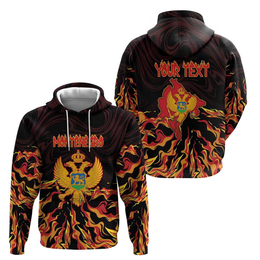 Personalized Montenegro Hoodie Coat Of Arms Fire Style DT05