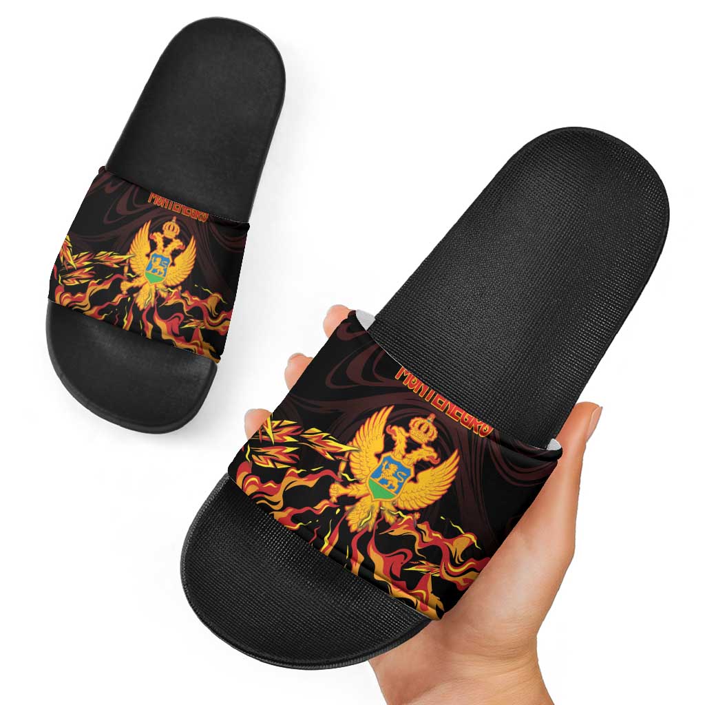 Montenegro Slide Sandals Coat Of Arms Fire Style DT05