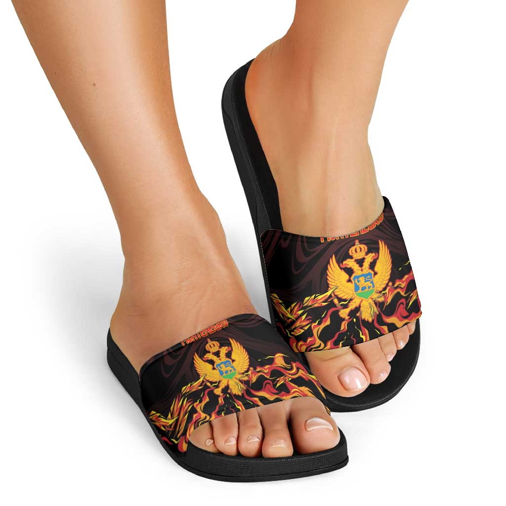 Montenegro Slide Sandals Coat Of Arms Fire Style DT05