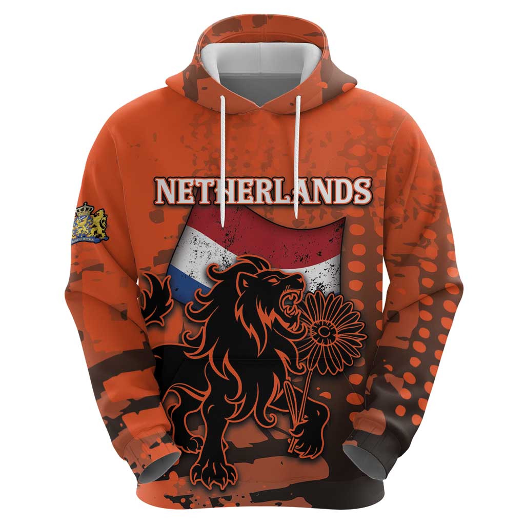 Personalized Netherlands Hoodie Lion With Daisy Flower DT05