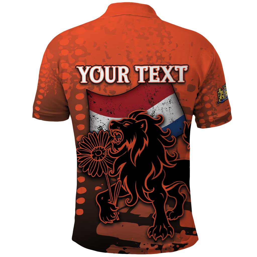 Personalized Netherlands Polo Shirt Lion With Daisy Flower DT05