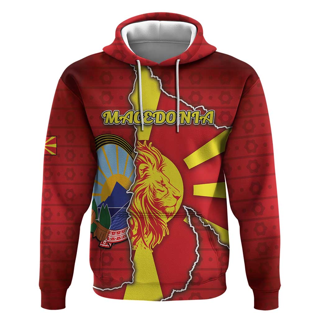 Personalized North Macedonia Hoodie National Emblem With Lion DT05