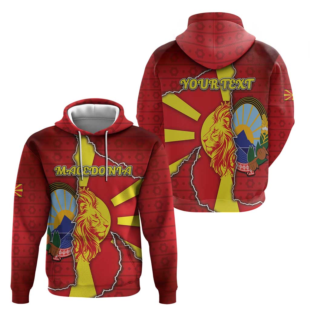 Personalized North Macedonia Hoodie National Emblem With Lion DT05
