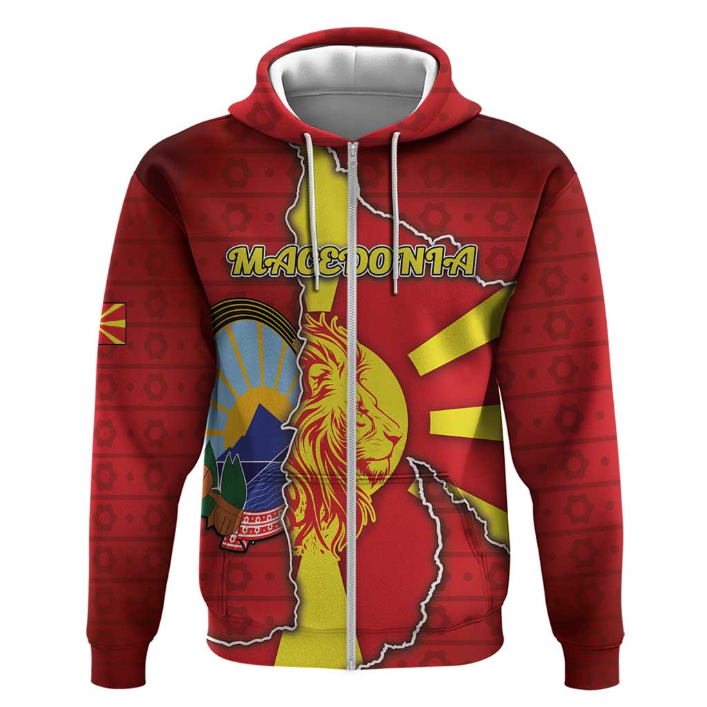 Personalized North Macedonia Hoodie National Emblem With Lion DT05