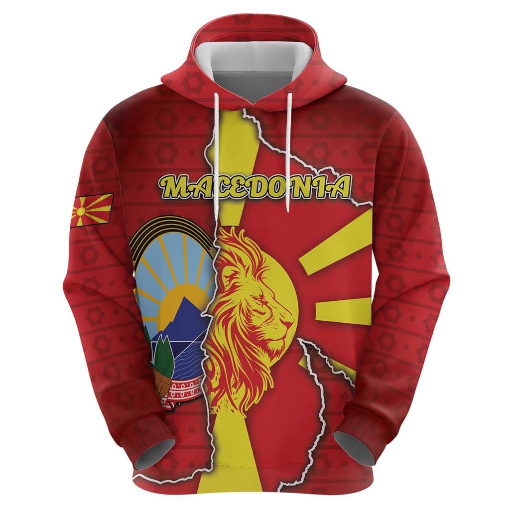 Personalized North Macedonia Hoodie National Emblem With Lion DT05