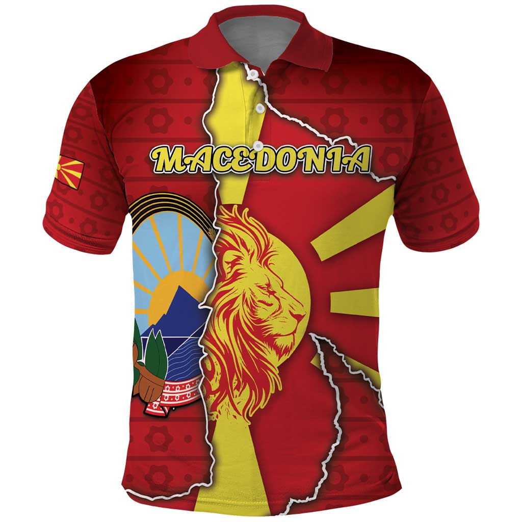Personalized North Macedonia Polo Shirt National Emblem With Lion DT05